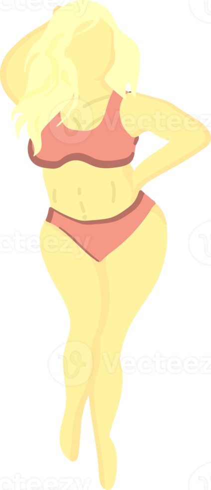 mujer en traje de baño.cuerpo positivo png