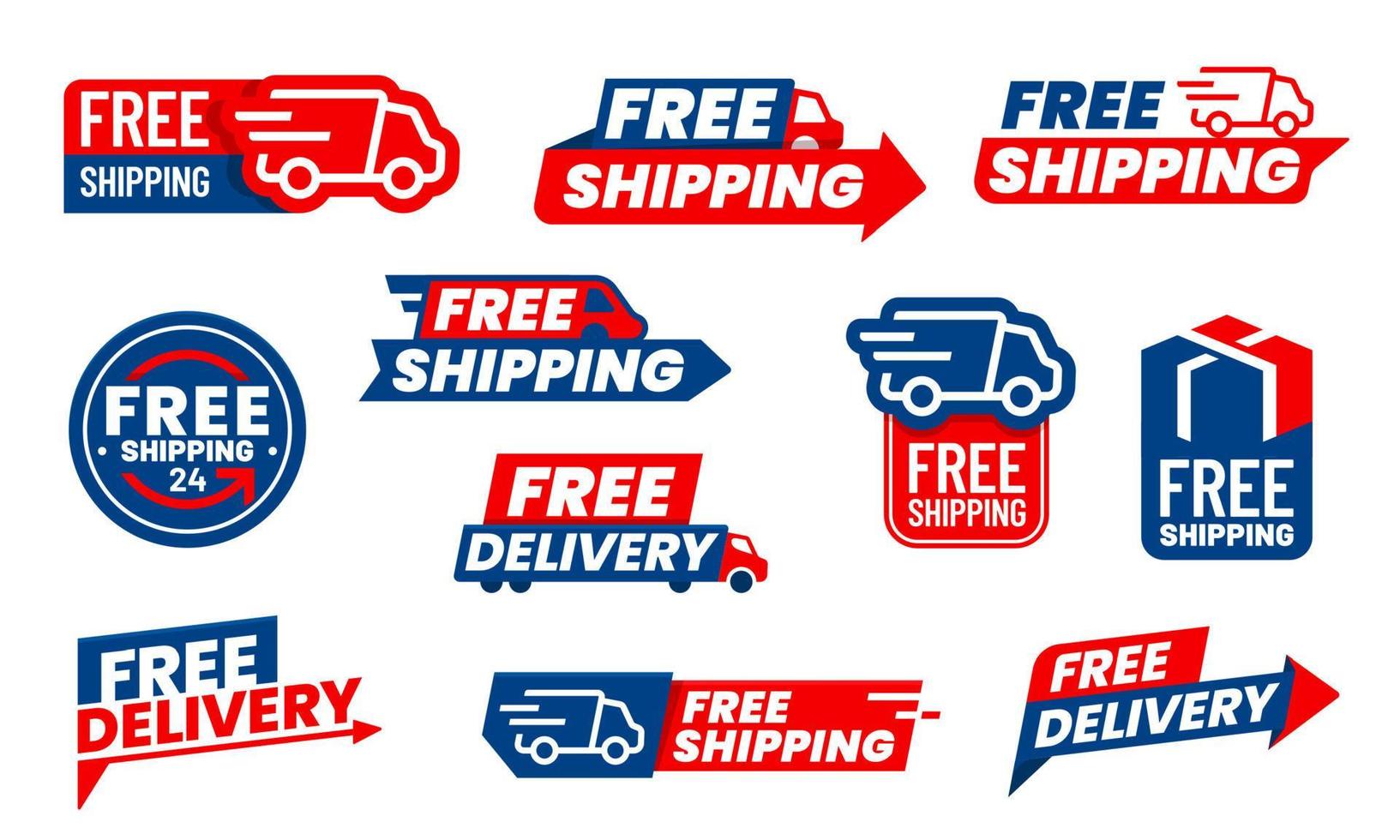 Free delivery icons, truck and arrow for shipping vector