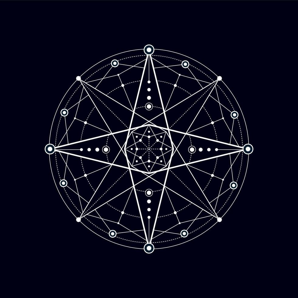 Alchemy sacred sign geometric boho tattoo element vector