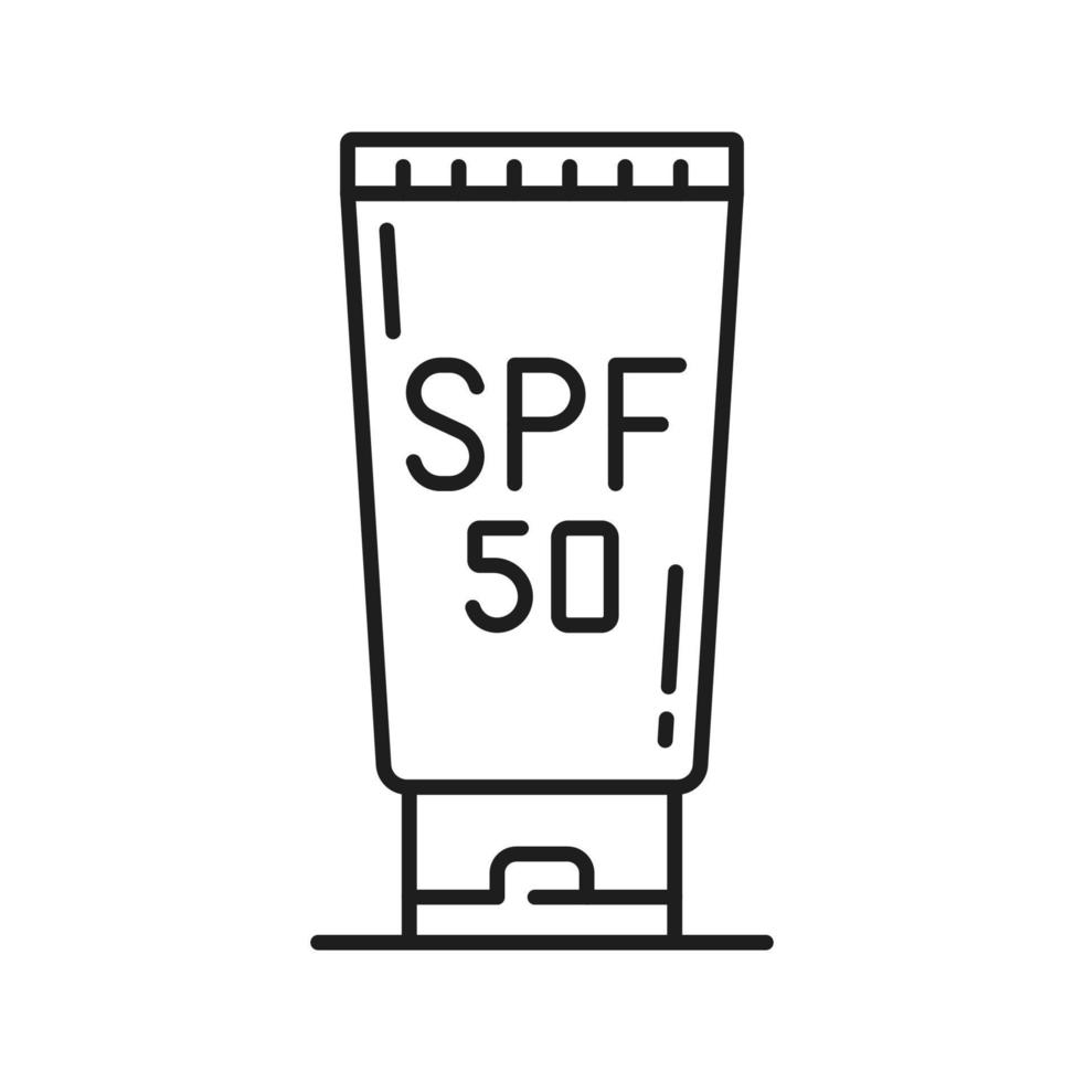 Sunscreen cosmetics. SPF cream blocks sun rays vector