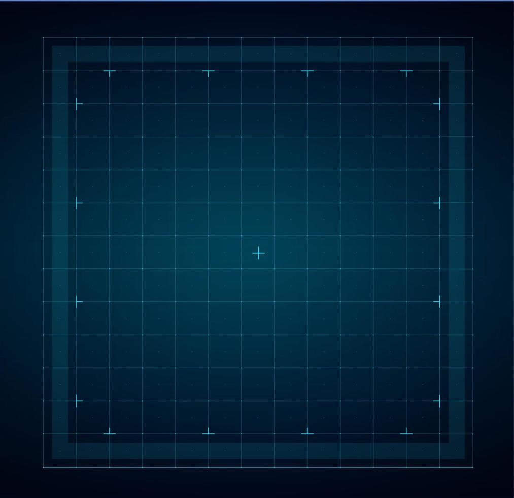 HUD grid for futuristic interface, square pattern vector