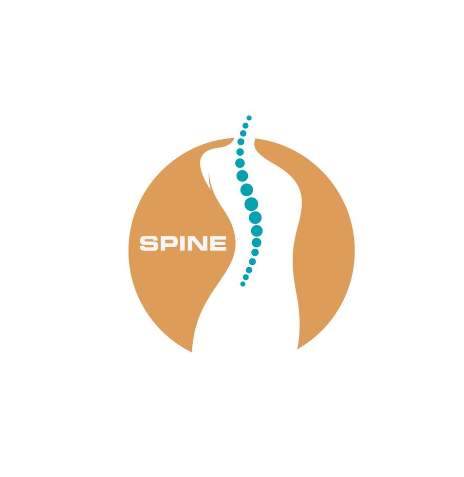 Chiropractic, spine pain physiotherapy, body icon vector