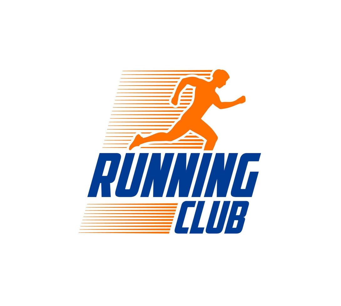 maratón correr deporte logo icono, vector emblema