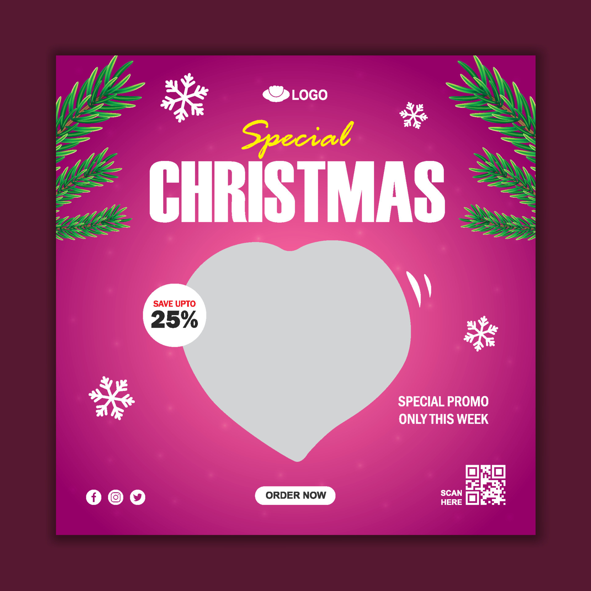 Christmas Drink Menu Flyer Social Media Post Template 21023136 Vector