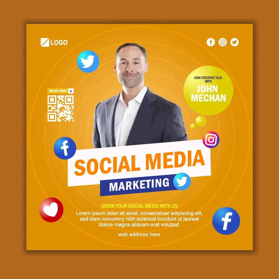 Business Digital Marketing Promotion Social Media Post For Instagram Facebook vector