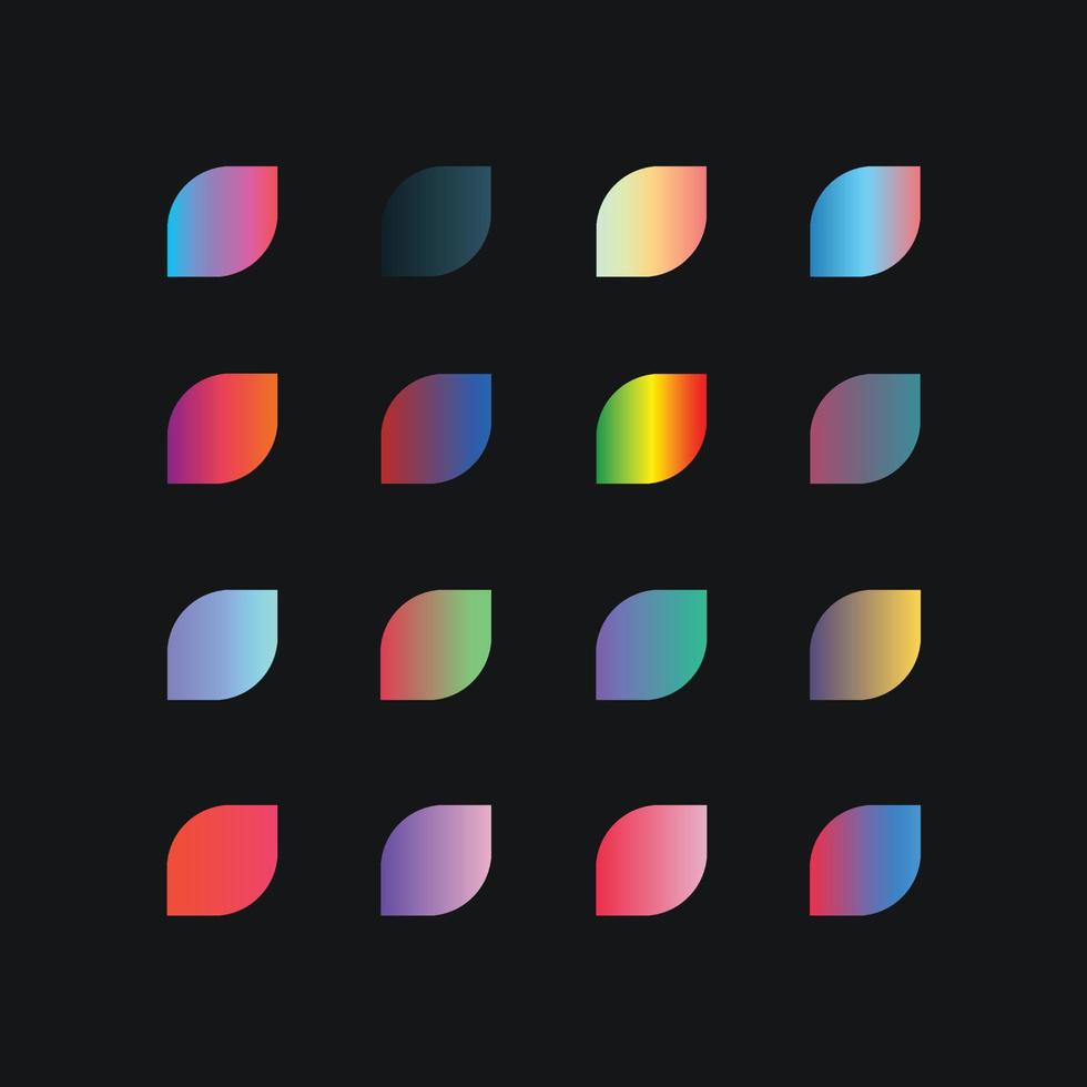 3 color gradient set Soft color vector gradients, modern combinations