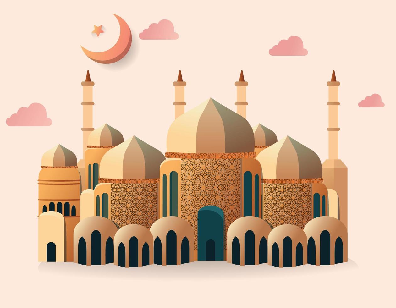 Islamic Mosque Design Elegant and Spiritual Vector Art