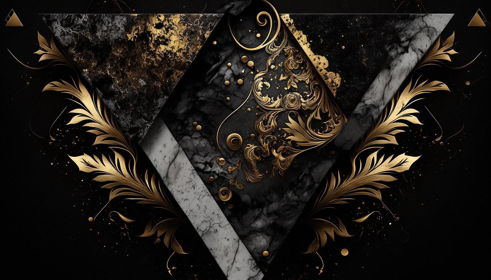 Black and Gold Luxury Background. generative ai photo