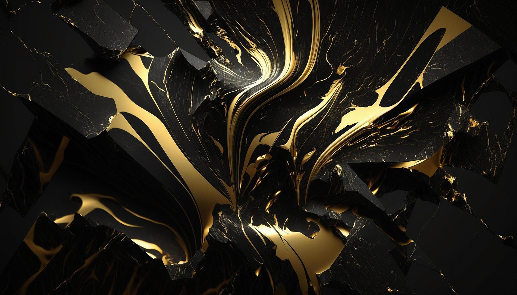 Black and Gold Luxury Background. generative ai photo