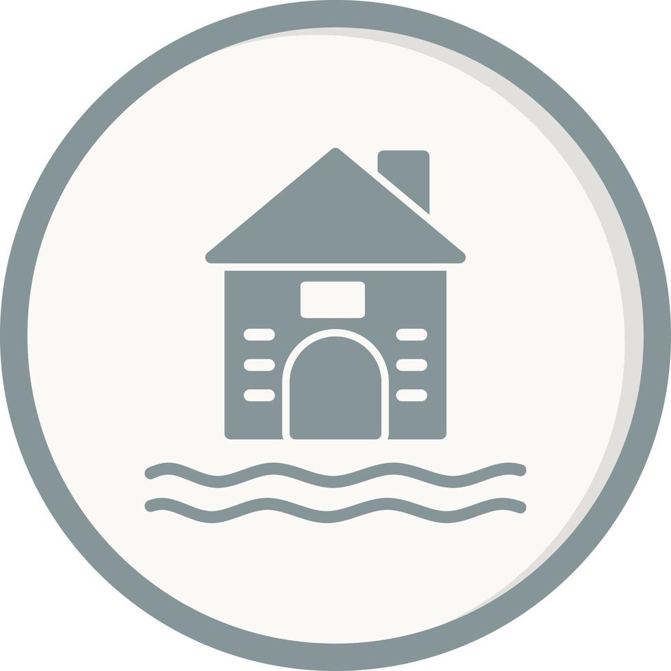 Flooded House Vector Icon