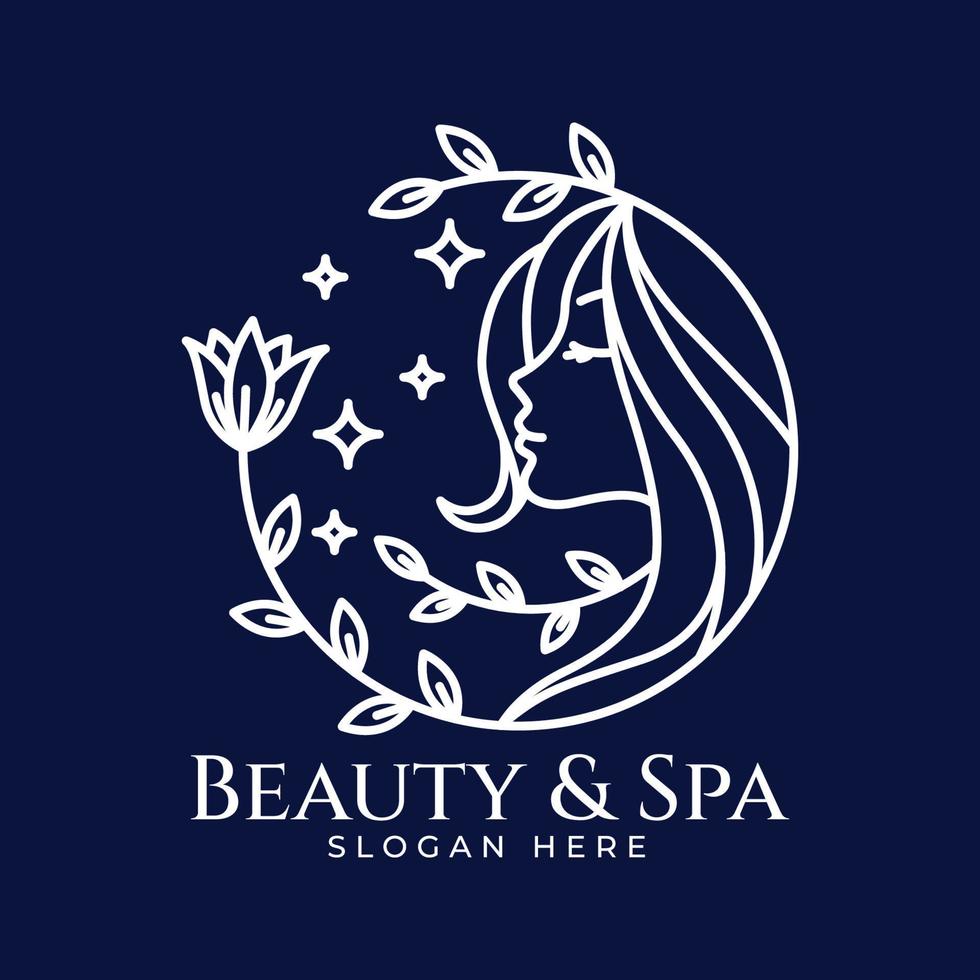 moderno belleza y spa logo para bienestar vector