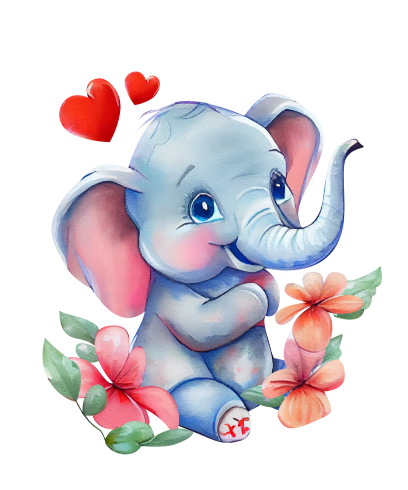 watercolor Baby elephant Clipart 21024670 PNG