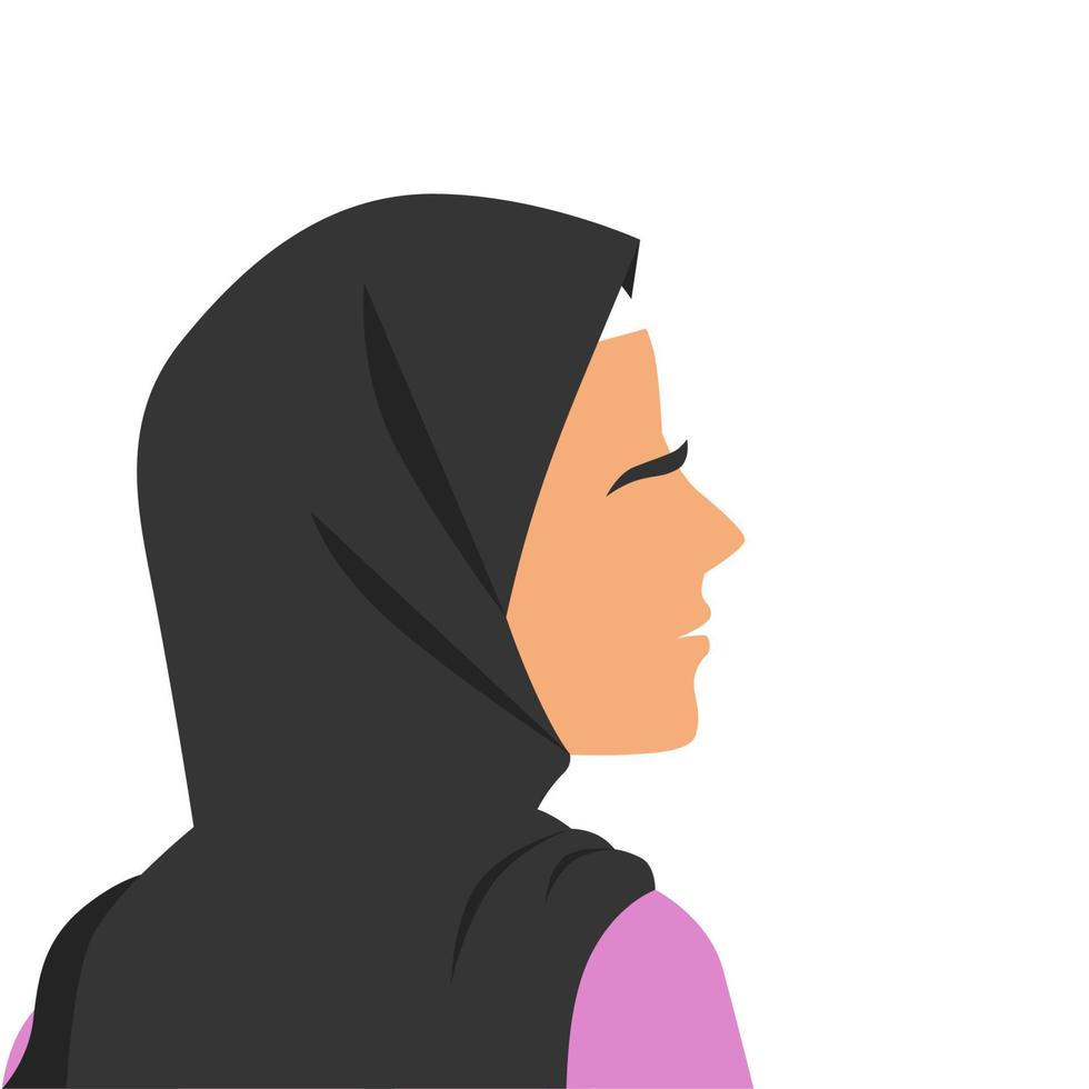 International Women's Day greeting with hijab girl side view vector