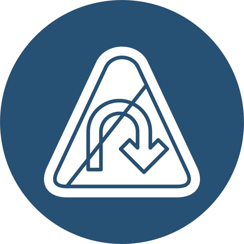 U-Turn Prohibited Vector Icon
