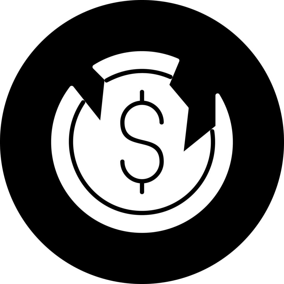 Broken Coin Vector Icon