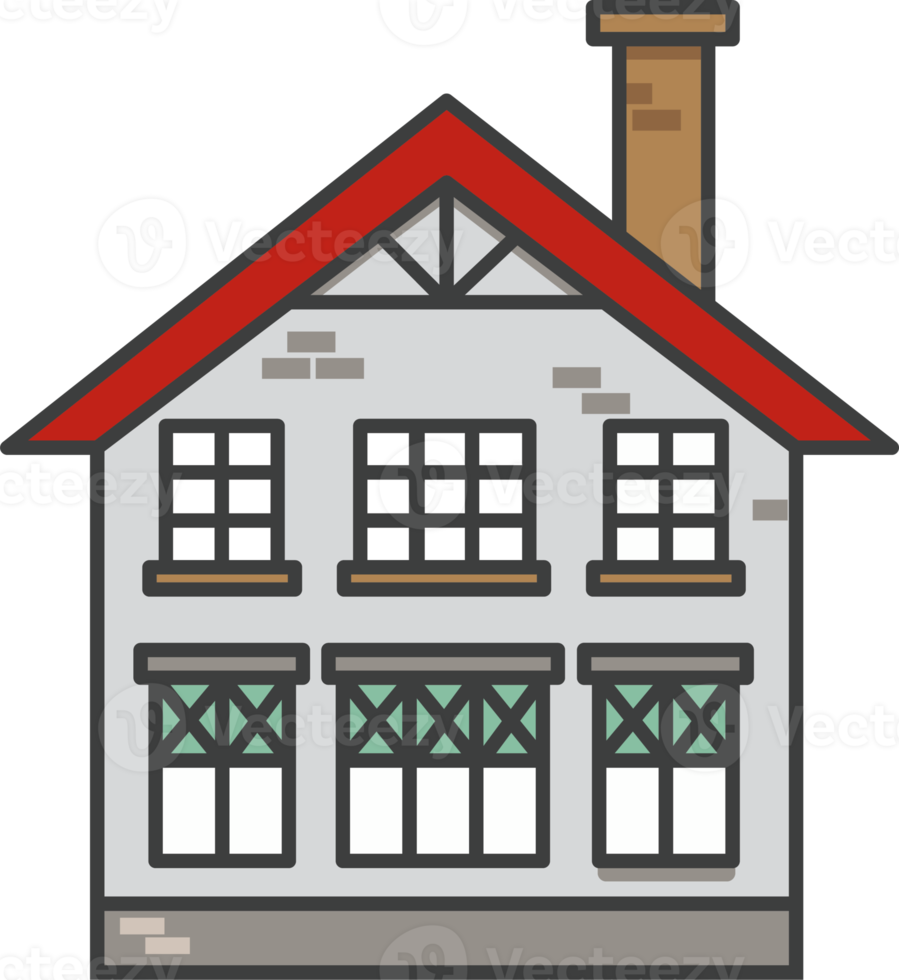 traditionell europäisch Stil Haus im alt Stadt. Gegend Vorort- png