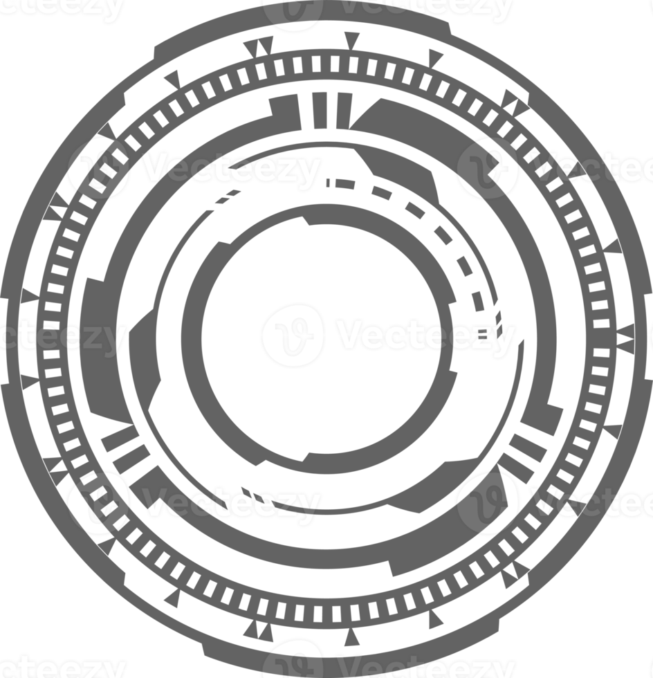 hud futuristisch Element. abstrakt optisch Ziel. Kreis geometrisch Formen zum virtuell Schnittstelle und Spiele. Kamera Sucher zum Scharfschütze Waffe png