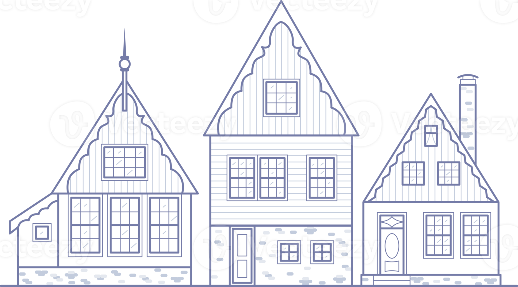 Amsterdam house. Facade of European old building. Holland home. Outline illustration png