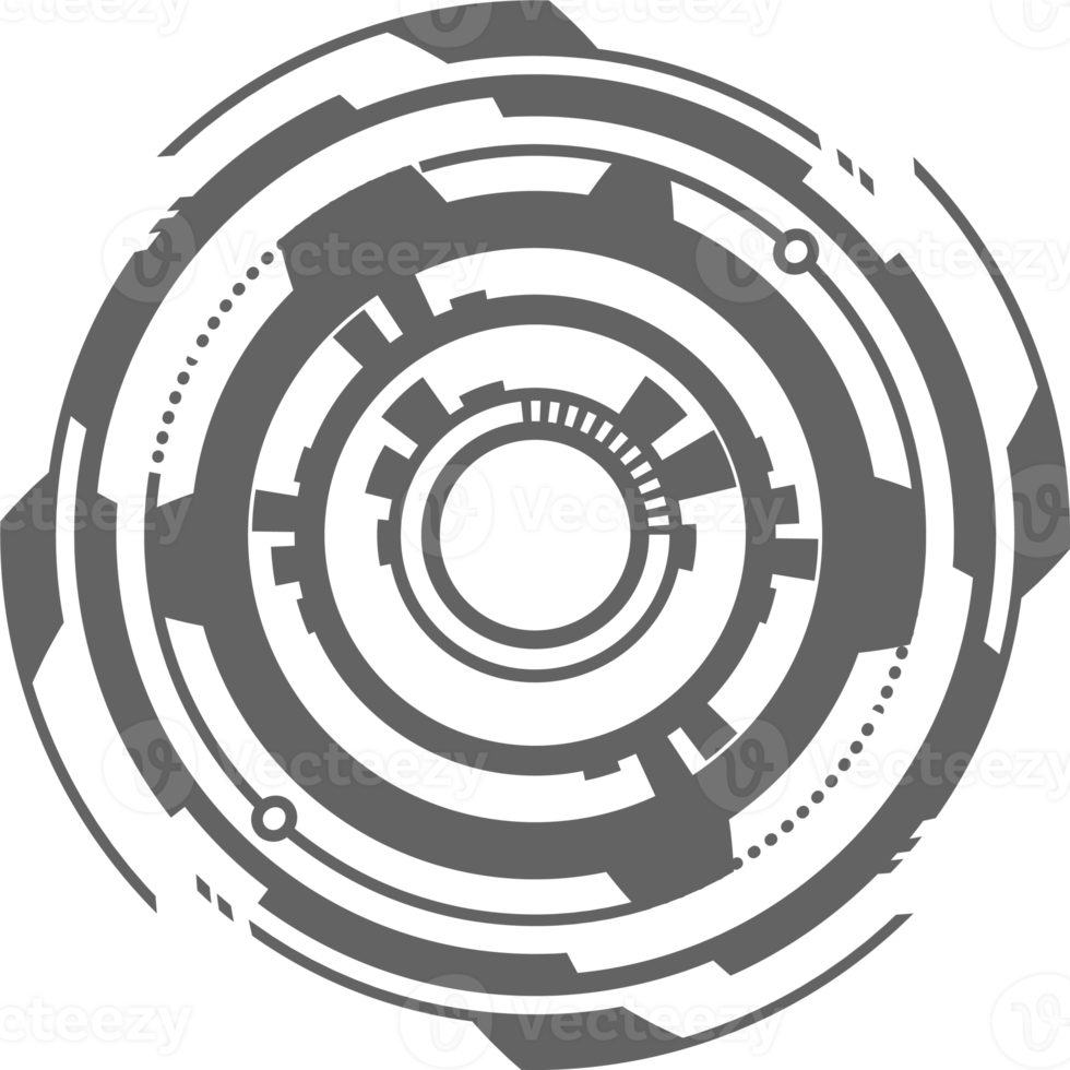 hud trogen element. abstrakt optisk syfte. cirkel geometrisk former för virtuell gränssnitt och spel. kamera sökare för prickskytt vapen png