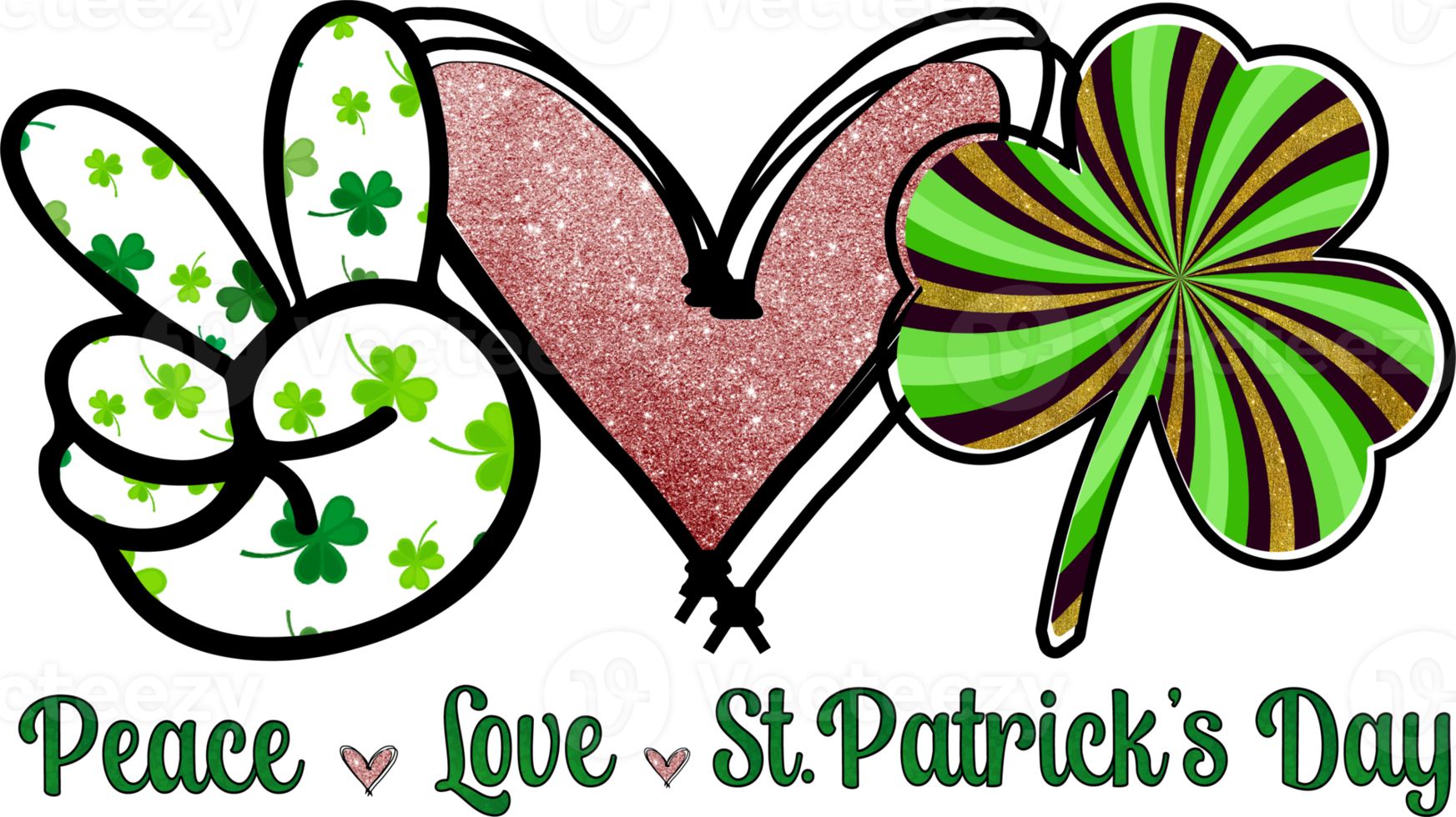 vrede liefde st. Patrick dag sublimatie ontwerp, perfect Aan t overhemden, mokken, tekens, kaarten en veel meer png