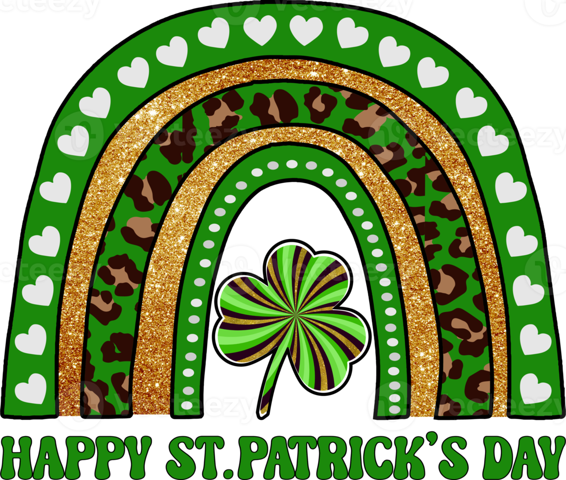 Rainbow Style Happy St. Patrick's Day Sublimation Design, perfect on t shirts, mugs, signs, cards and much more png