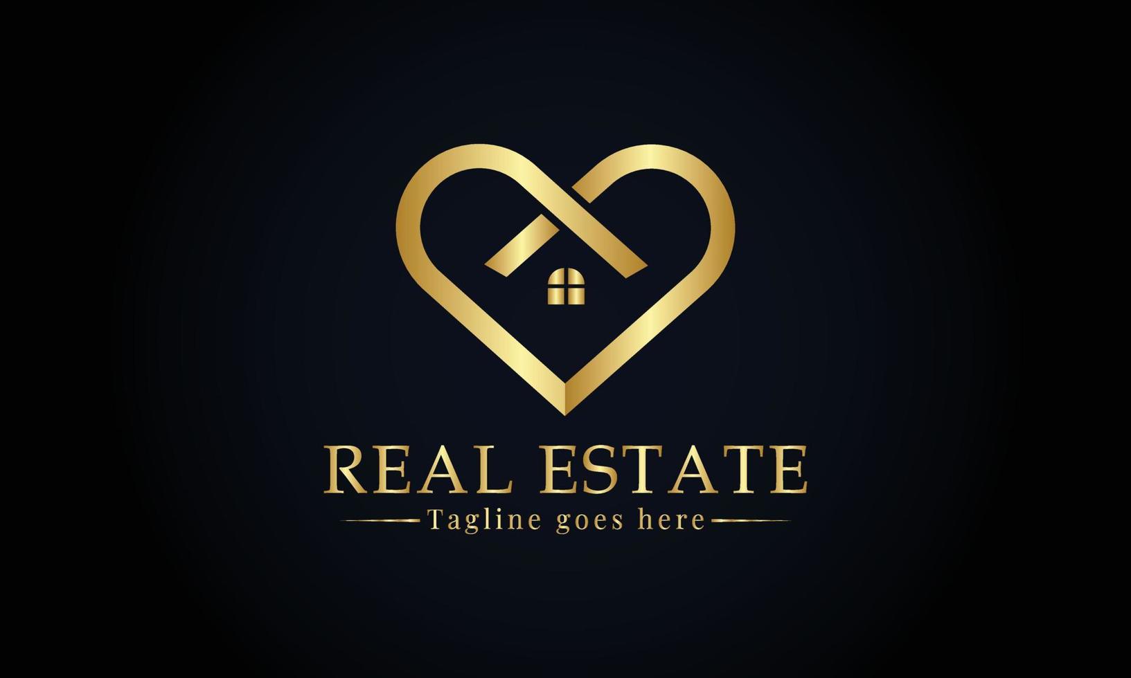 Black Gold Real Estate Logo. Construction Architecture Building Logo Design Template Element vector