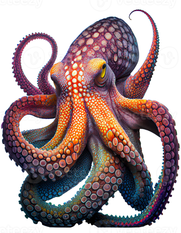 Beautiful octopus design, T-shirt design, png transparent background