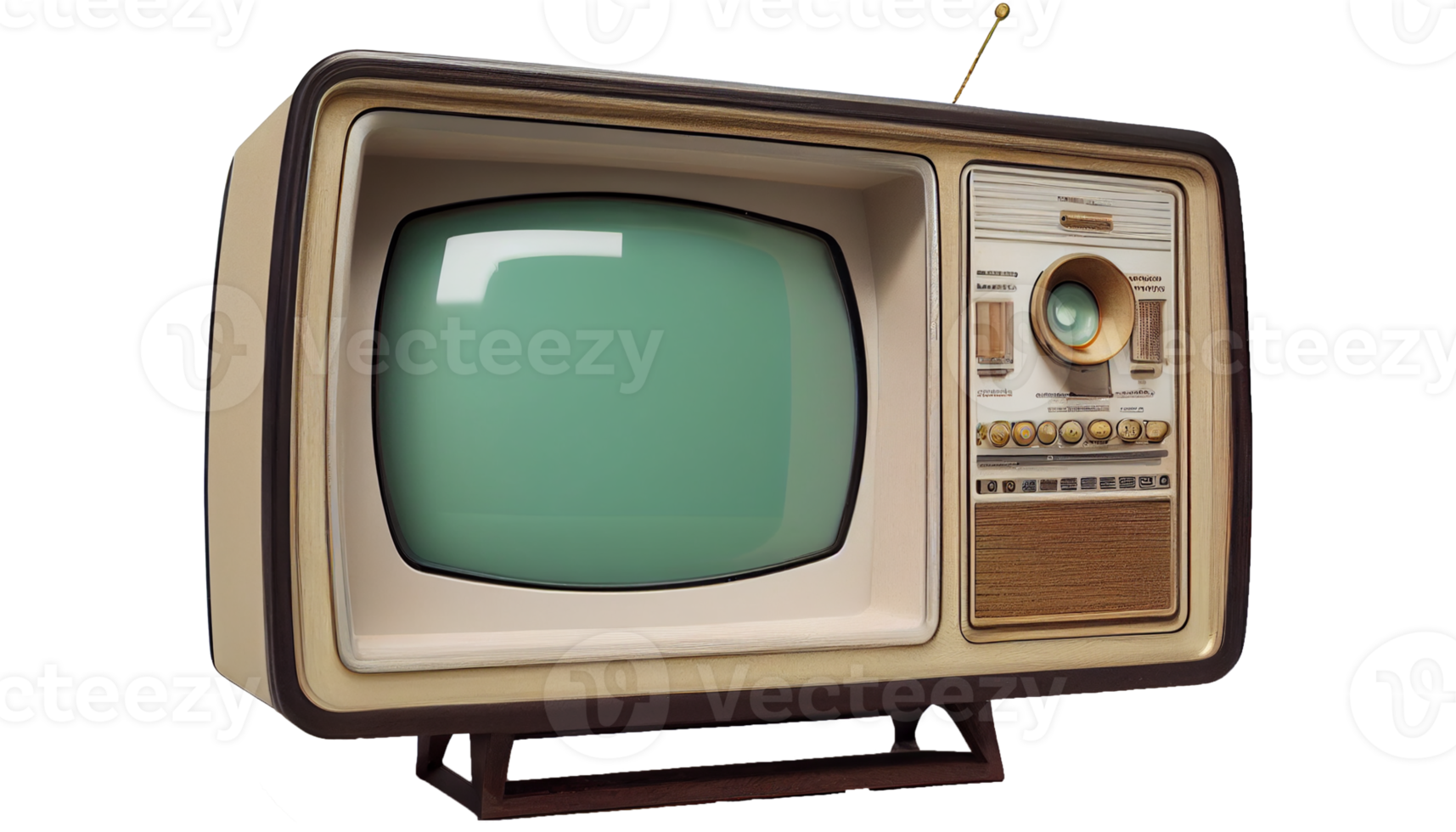 oud retro wijnoogst TV Aan transparant achtergrond PNG