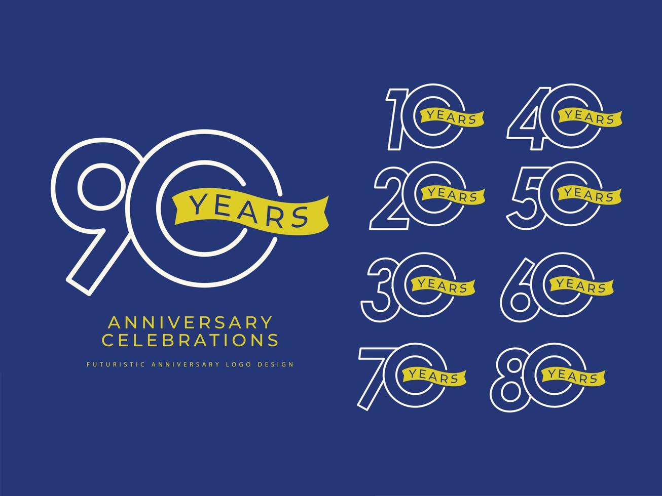 anniversary celebrations logo design template vector