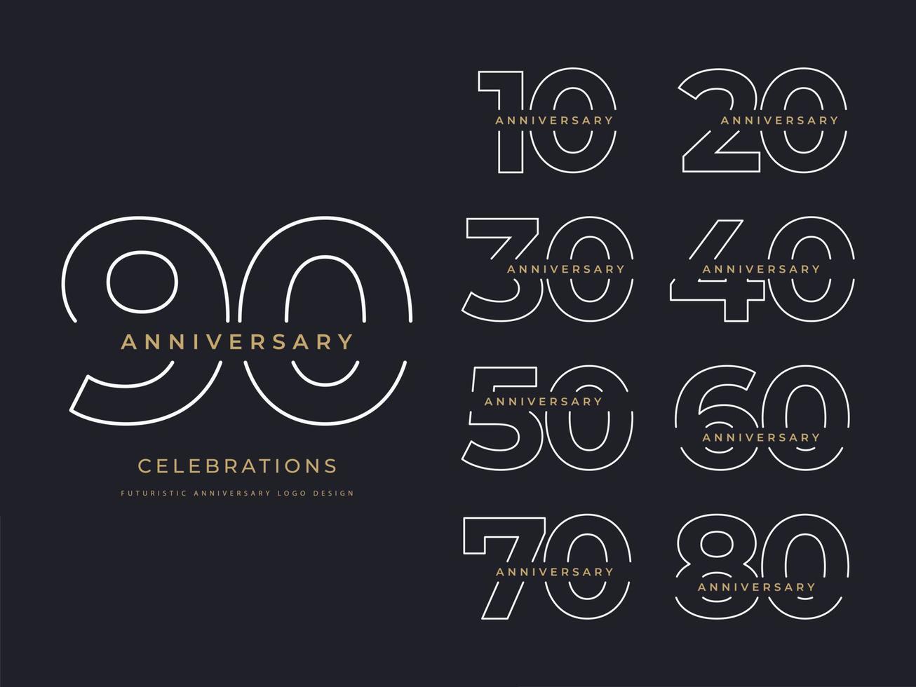 anniversary celebrations logo design template vector