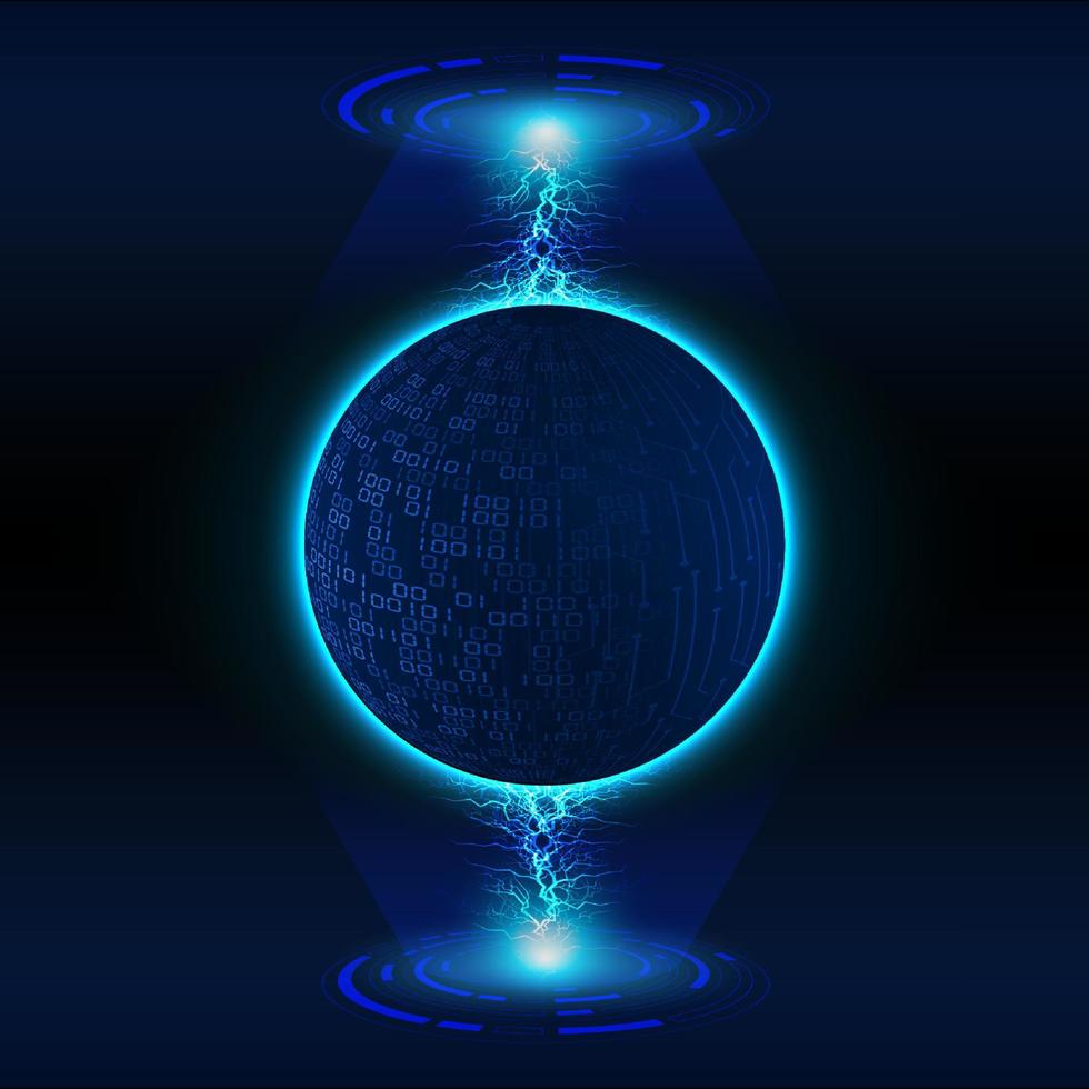 Modern Holographic Globe on Technology Background vector