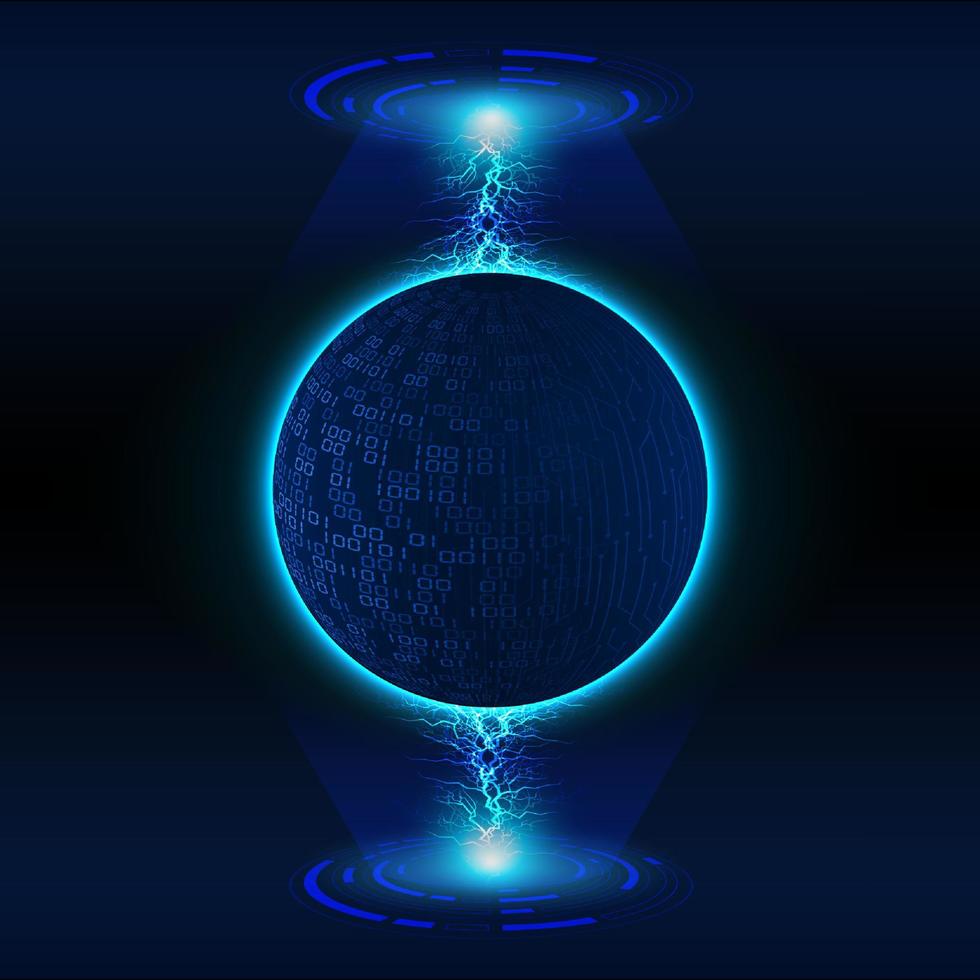 Modern Holographic Globe on Technology Background vector