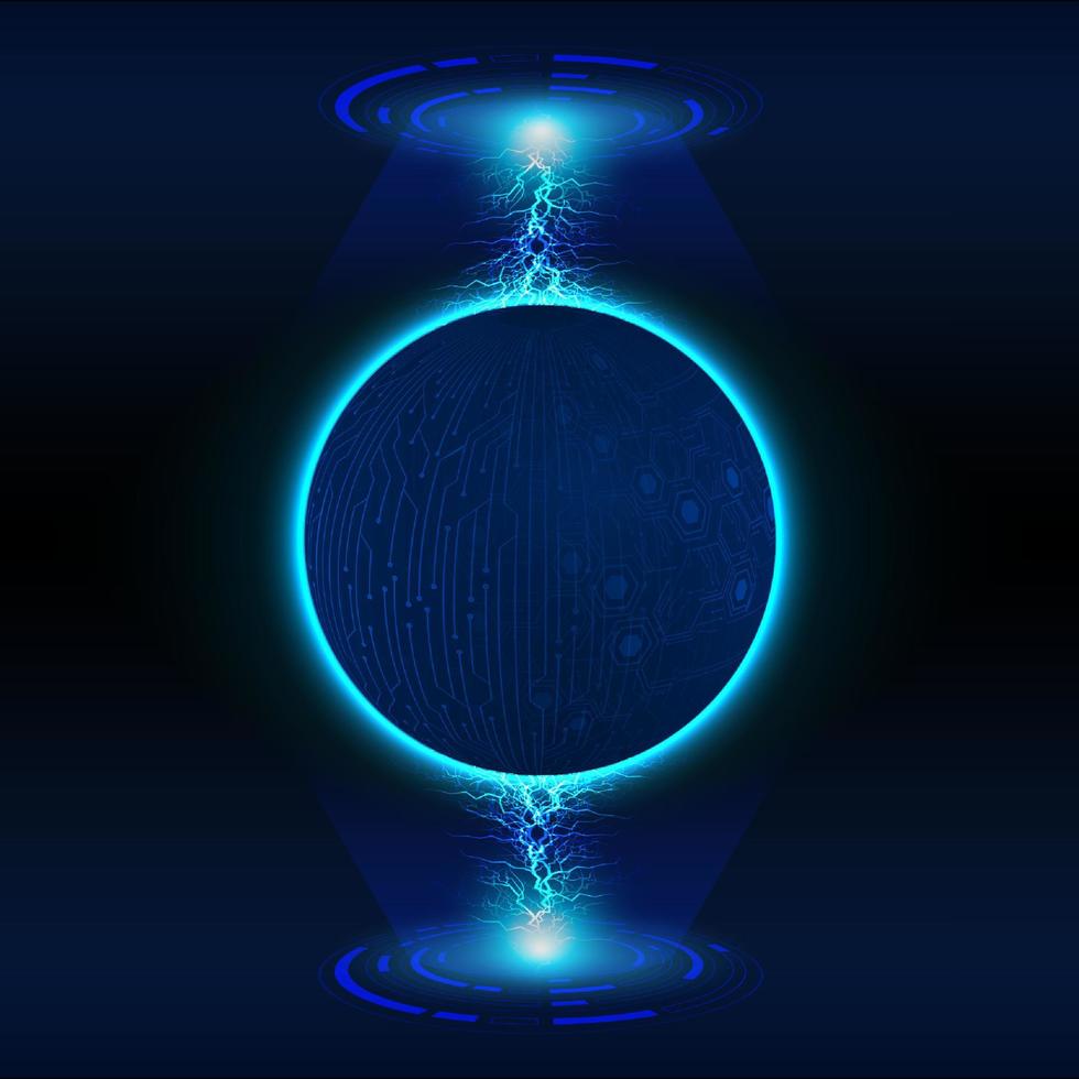 Modern Holographic Globe on Technology Background vector