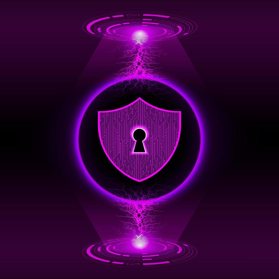 Modern Cybersecurity Technology Background with lock vector