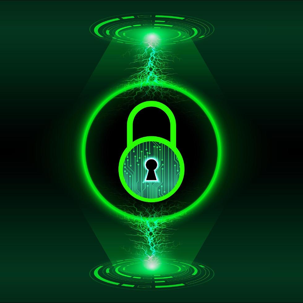 Modern Cybersecurity Technology Background with lock vector