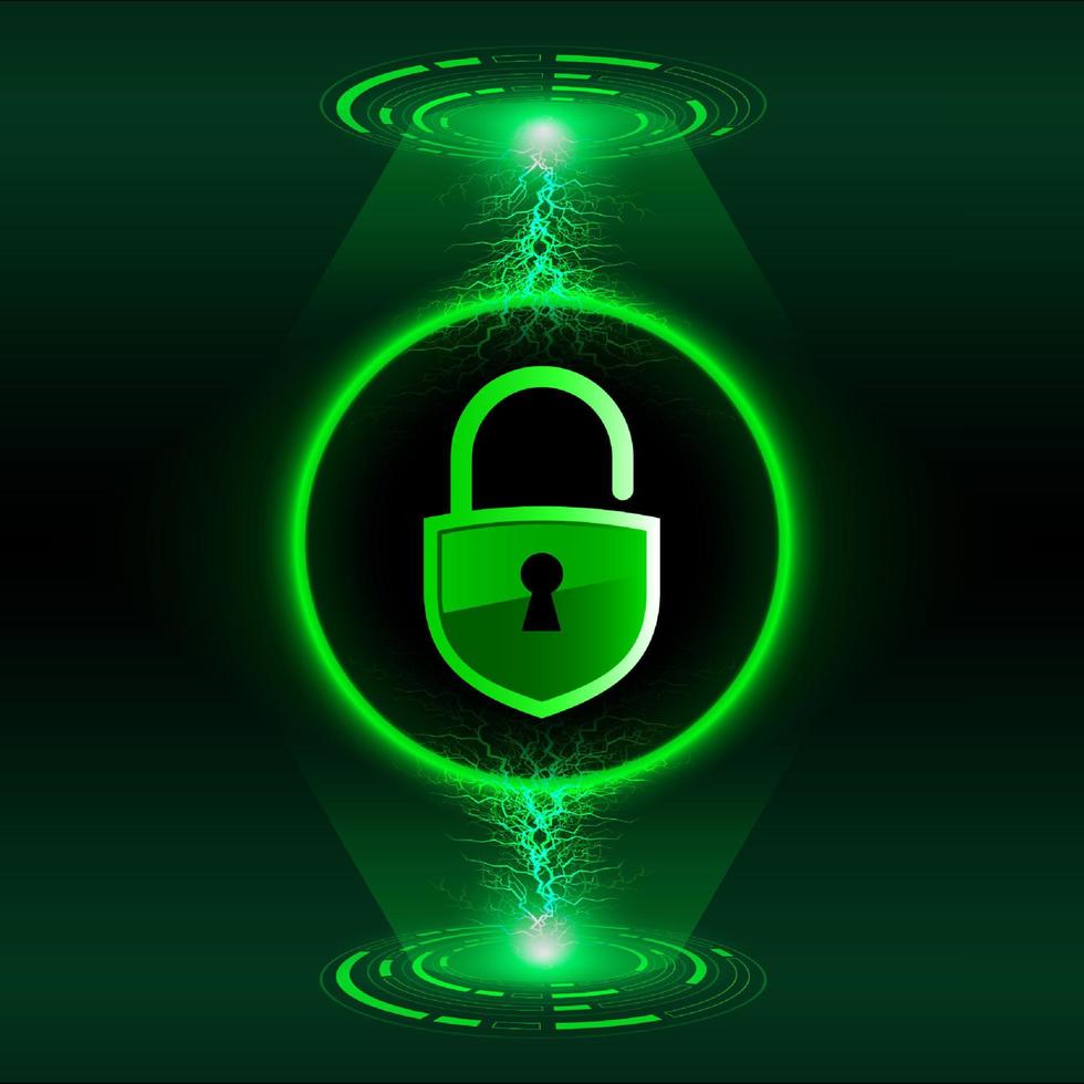 Modern Cybersecurity Technology Background with lock vector