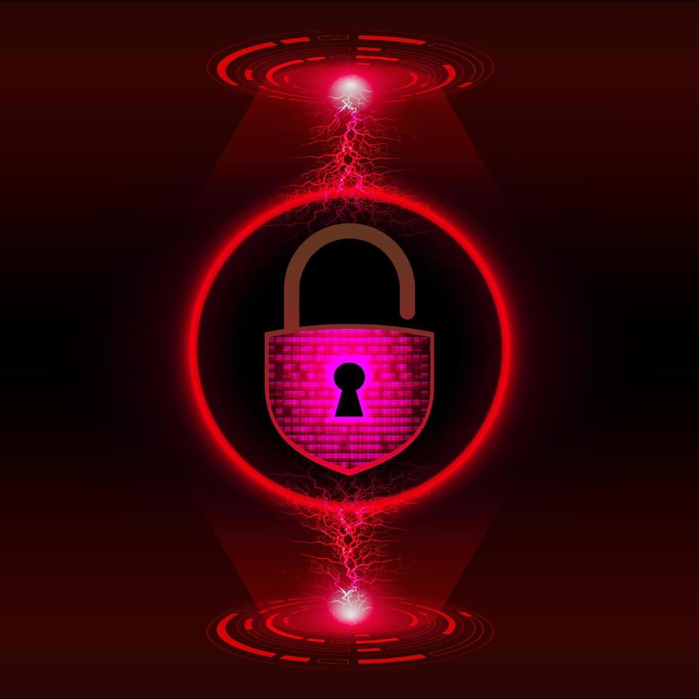 Modern Cybersecurity Technology Background with lock vector