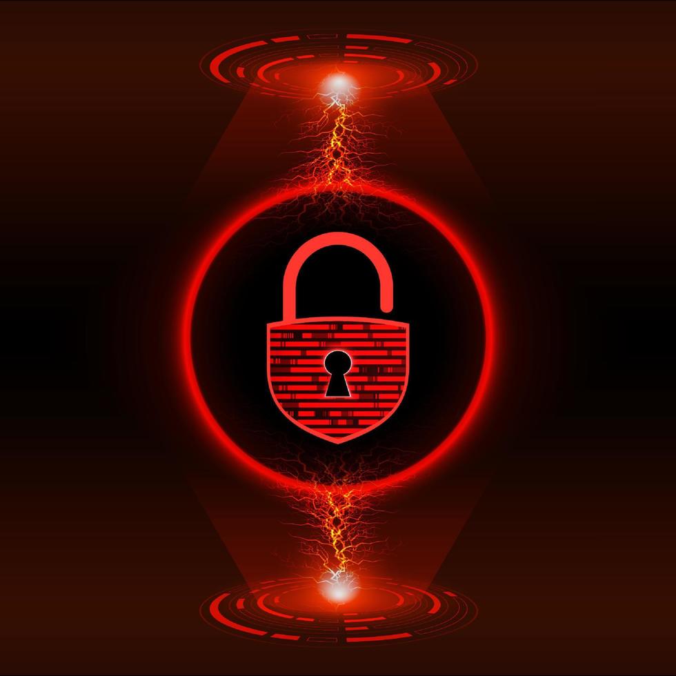 Modern Cybersecurity Technology Background with lock vector