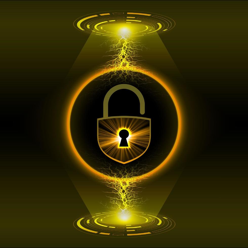 Modern Cybersecurity Technology Background with lock vector