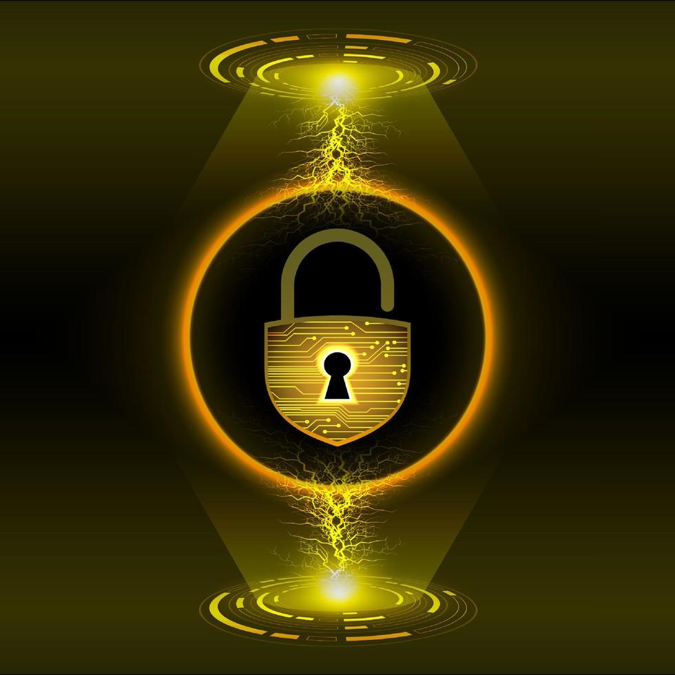 Modern Cybersecurity Technology Background with lock vector