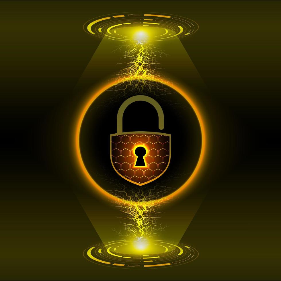 Modern Cybersecurity Technology Background with lock vector