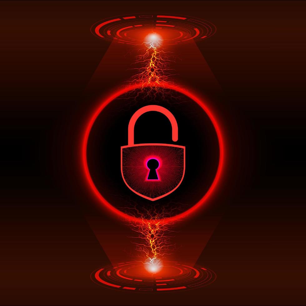 Modern Cybersecurity Technology Background with lock vector