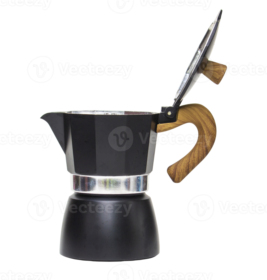 Moka pot italian coffee maker. File PNG. png