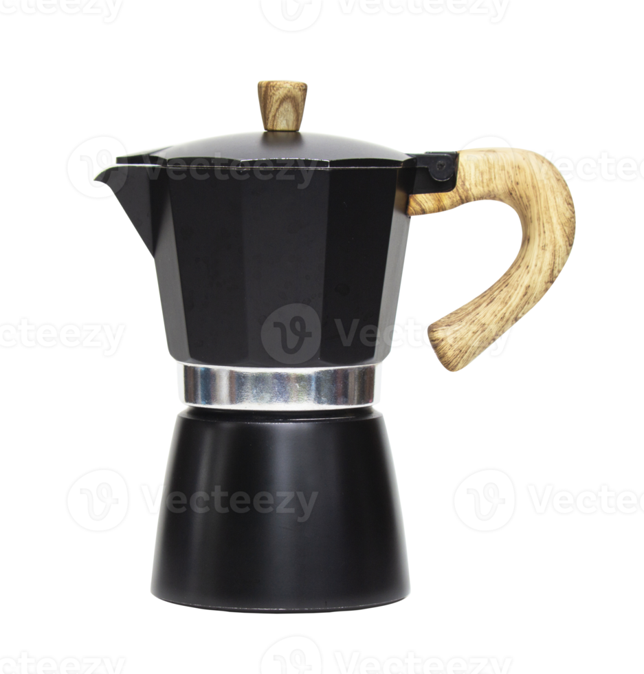 Moka pot italian coffee maker. File PNG. png