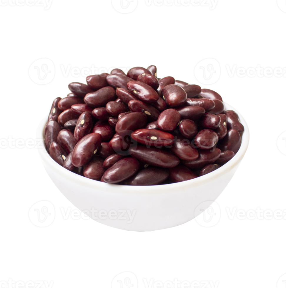 Red bean in wooden bowl. File PNG. png