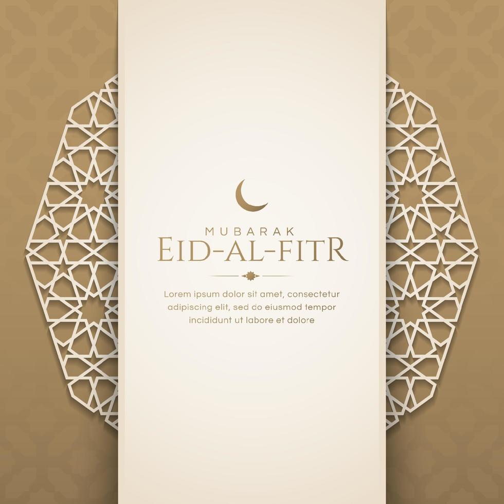 Eid Al-Fitr, Ramadan Kareem Mubarak Arabesque Mandala Background vector