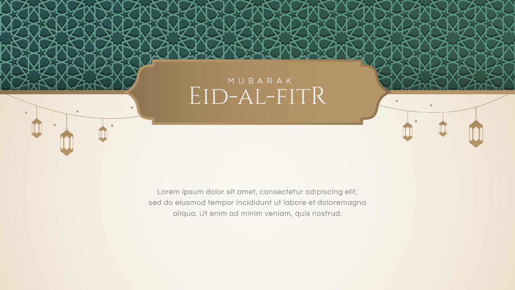 Ramadan Kareem Eid Mubarak Greeting Card Background Design Template with Place for Text vector