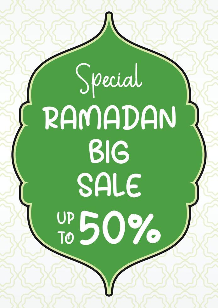 Ramadan banner or greeting card design with green Islamic nuances. Vector illustration of place for text