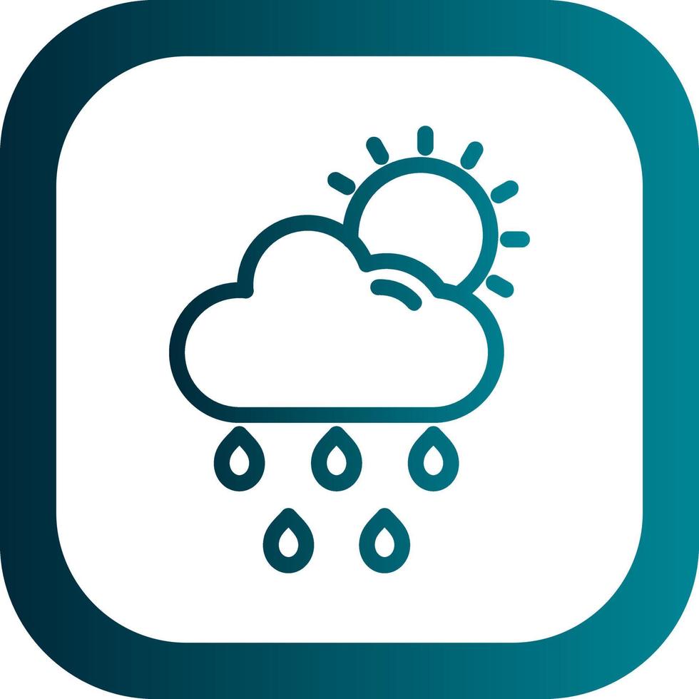 Cloud Sun Rain Vector Icon Design