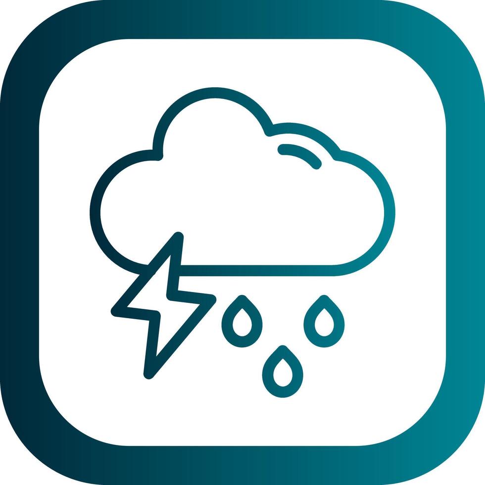 Cloud Showers Heavy Vector Icon Design